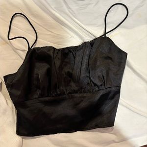 Satin look crop top